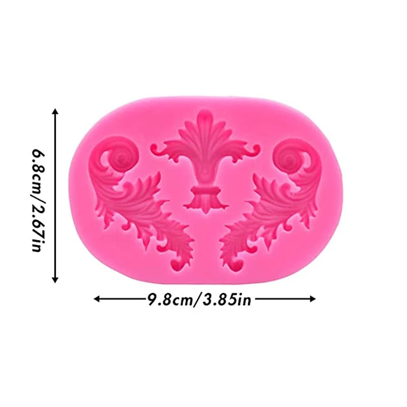 Baroque Grace Fondant Silicone Mold Embossed Flower Lace Mold 3D Carved Decorative Cupcake Decoration Resin Molds
