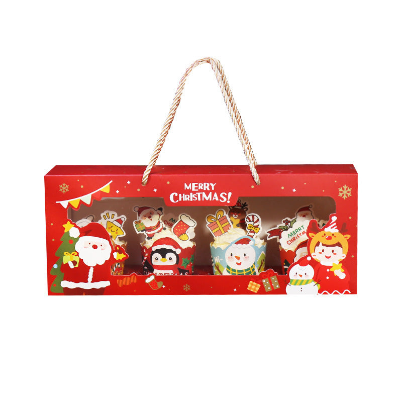 Cupcake Trage Box mit Sichtfenster, Weihnachten