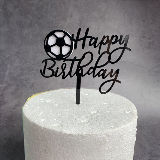 Men's Football Acrylic Baking Cake Topper Plug-in
