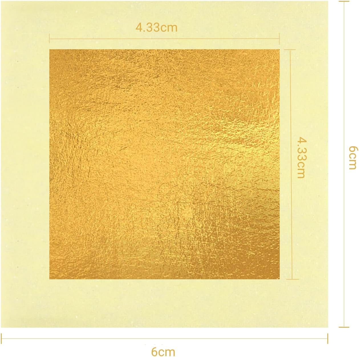 24 Karat Echte Blattgold, 10 Blatt Echte Blattgold Essbar Flocken Für Basteln, Lebensmittel, Kuchen, Backen, Torten Dekorfolie, 4,33 X 4,33 Cm