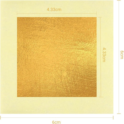 24 Karat Echte Blattgold, 10 Blatt Echte Blattgold Essbar Flocken Für Basteln, Lebensmittel, Kuchen, Backen, Torten Dekorfolie, 4,33 X 4,33 Cm