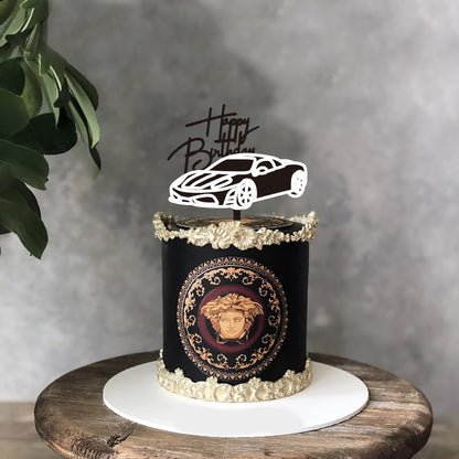 Motorcycle Car Birthday Cake Insertion Party Decoration