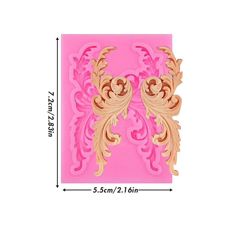 Baroque Grace Fondant Silicone Mold Embossed Flower Lace Mold 3D Carved Decorative Cupcake Decoration Resin Molds