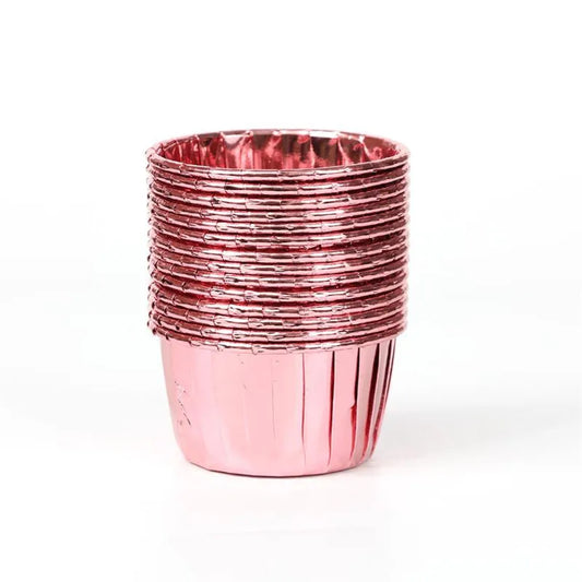 50PC Aluminum Foil Muffin Cupcake Paper Cups Gold Silver Cupcake Liner Baking Cups Tray Cases Wedding Caissettes Cupcake Wrapper