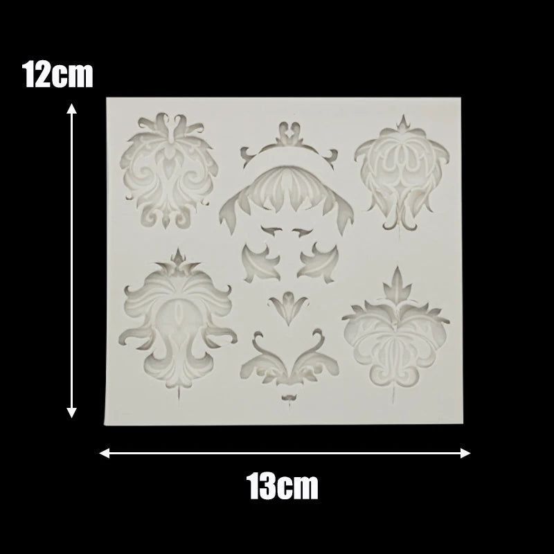 Baroque Silicone Mold Embossed Border Pearl Fudge Mold Rope Chain Bag Zipper Cake Decorating for Kitchen DIY Baking Tools