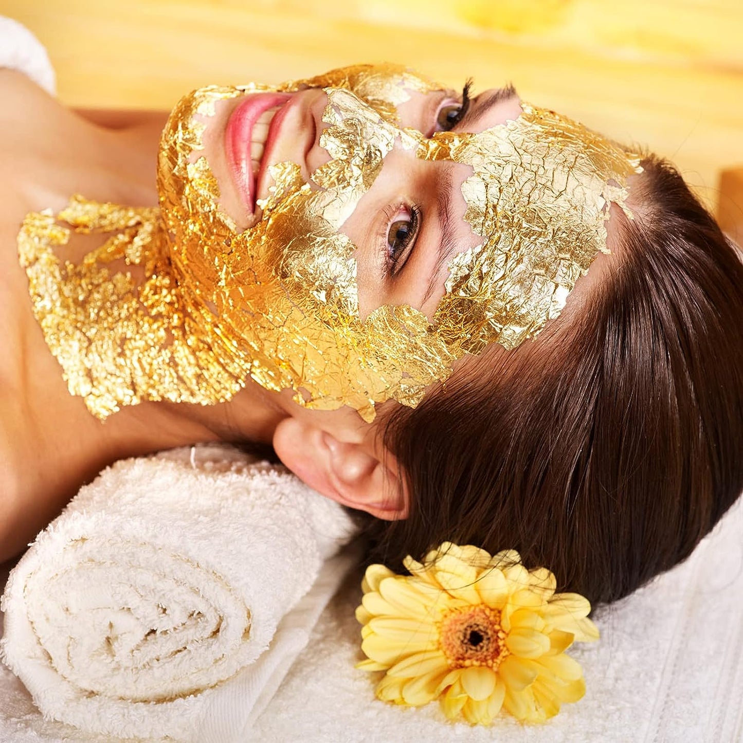 24 Karat Echte Blattgold, 10 Blatt Echte Blattgold Essbar Flocken Für Basteln, Lebensmittel, Kuchen, Backen, Torten Dekorfolie, 4,33 X 4,33 Cm