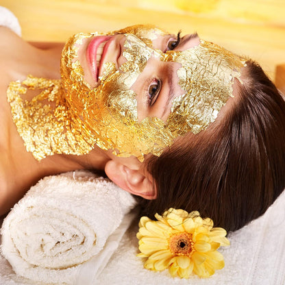 24 Karat Echte Blattgold, 10 Blatt Echte Blattgold Essbar Flocken Für Basteln, Lebensmittel, Kuchen, Backen, Torten Dekorfolie, 4,33 X 4,33 Cm