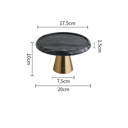 Tortenplatte aus Marmor mit Glasglocke