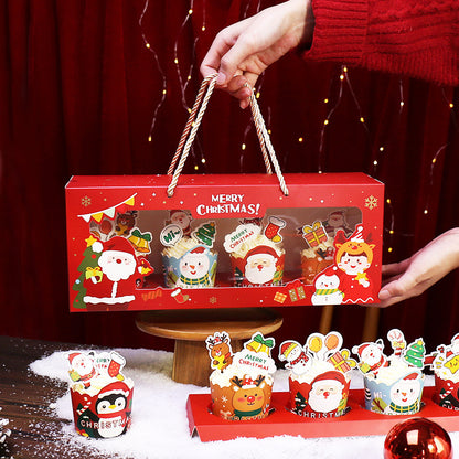 Cupcake Trage Box mit Sichtfenster, Weihnachten