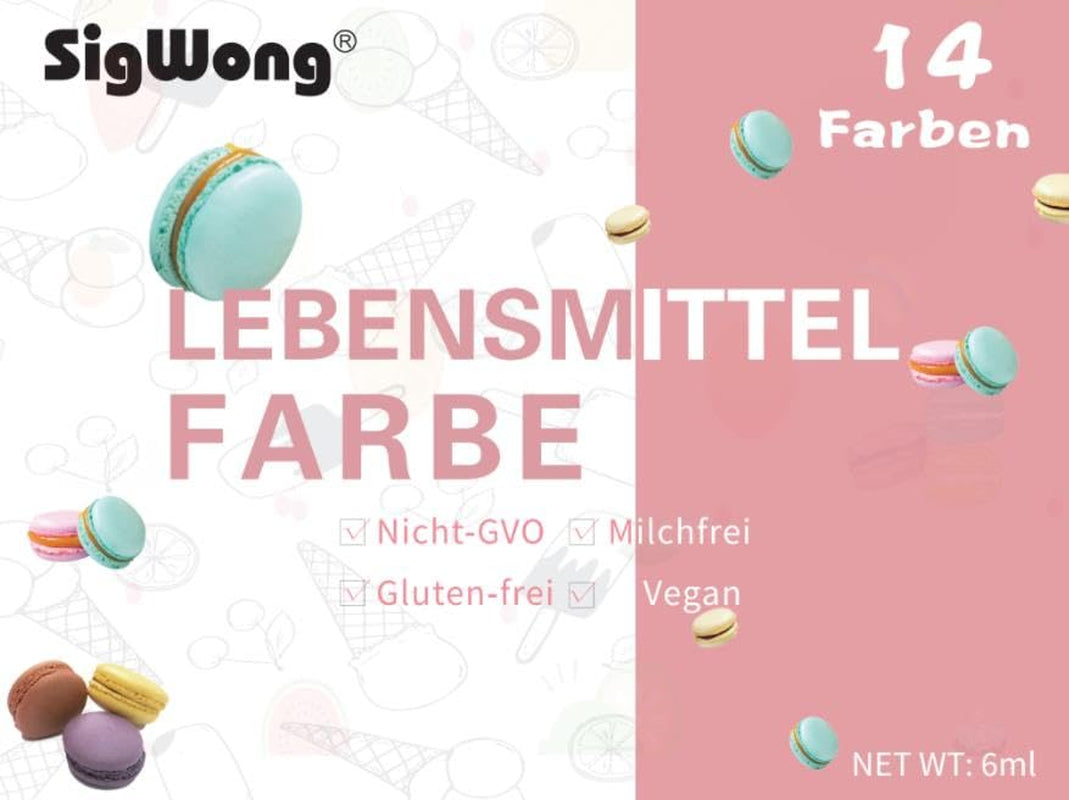 Lebensmittelfarbe Flüssige - 14 Farben Hochkonzentriert Lebensmittelfarbe Für Backen, Kekse, Fondant, Macaron,Diy Seifen, Kunsthandwerk Einfärben - 6 Ml Flaschen