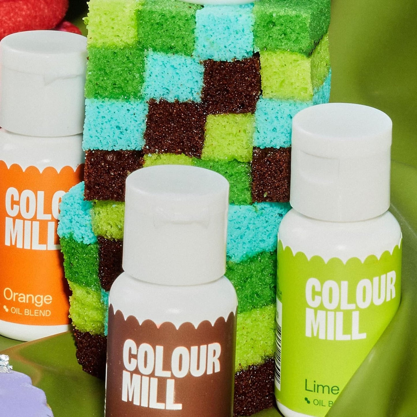 Oil Blend Kickstarter Lebensmittelfarben Auf Ölbasis - Lebensmittelfarben: Yellow, Orange, Red, Hot Pink, Baby Pink, Purple, Blac, Chocolate, Forest, Lime, Sky Blue, Royal - Set/12