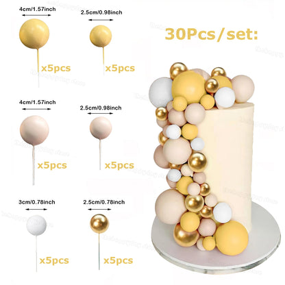 30 Stück Tortendeko Kugelm