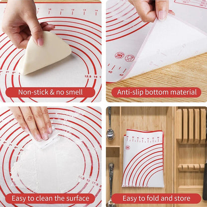 Oversize 80/70/60Cm Silicone Baking Mat Pastry Rolling Kneading Pad Kitchen Crepes Pizza Dough Non-Stick Pan Pastry Mat