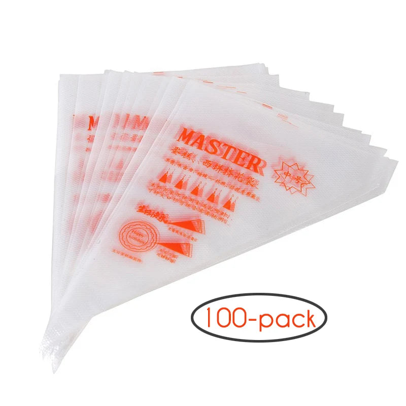 100-Pack Pastry Bags 10-Inch Disposable Icing Bags Decorating Bags Baking and Cake Decorating Supplies, Kitchen Gadgets