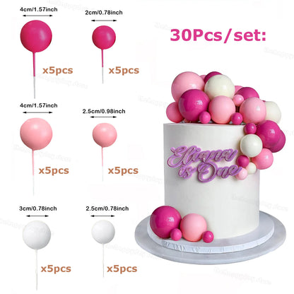 30 Stück Tortendeko Kugelm