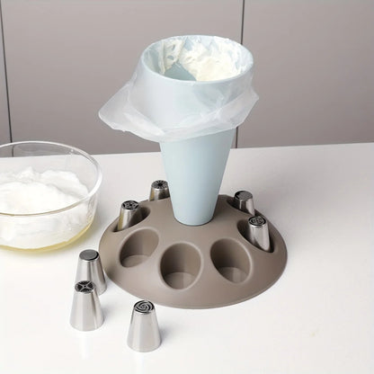 Pastry Bag Stand Accessories Baking Tool Display Trays Cookie Decorating Cupcake Nozzle Cake Decorating Tool Frosting Bag Holder