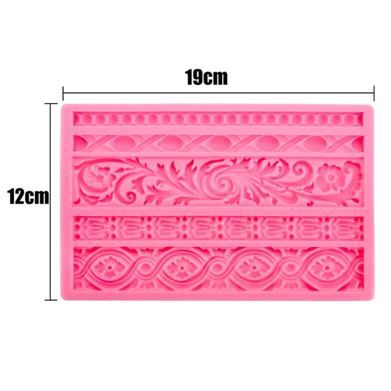 Baroque Grace Fondant Silicone Mold Embossed Flower Lace Mold 3D Carved Decorative Cupcake Decoration Resin Molds