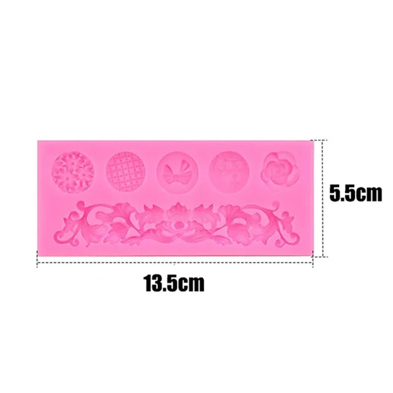 Baroque Grace Fondant Silicone Mold Embossed Flower Lace Mold 3D Carved Decorative Cupcake Decoration Resin Molds
