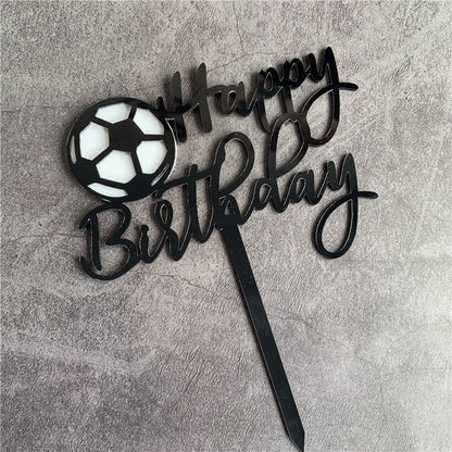 Men's Football Acrylic Baking Cake Topper Plug-in