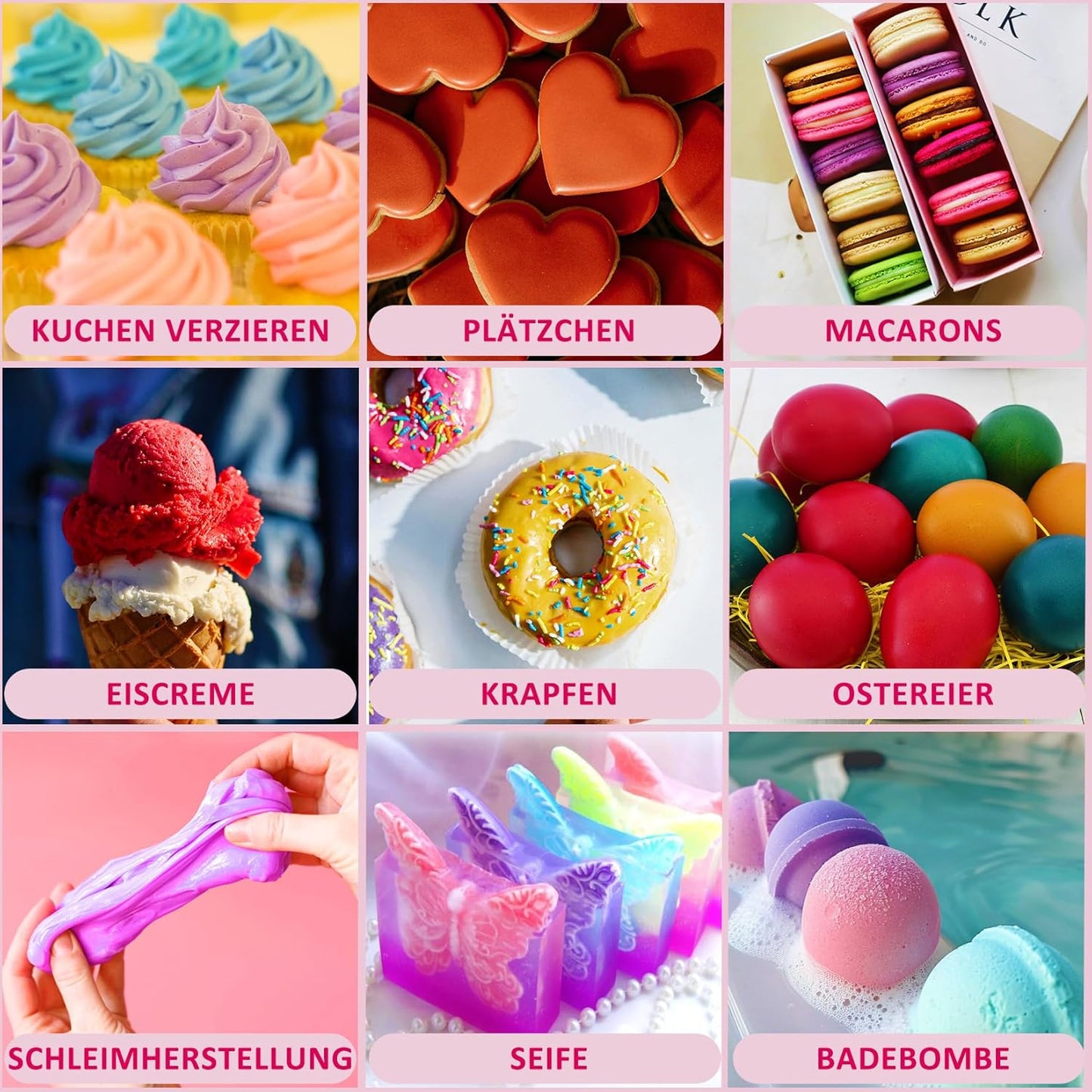 Lebensmittelfarbe Flüssige - 14 Farben Hochkonzentriert Lebensmittelfarbe Für Backen, Kekse, Fondant, Macaron,Diy Seifen, Kunsthandwerk Einfärben - 6 Ml Flaschen