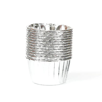 50PC Aluminum Foil Muffin Cupcake Paper Cups Gold Silver Cupcake Liner Baking Cups Tray Cases Wedding Caissettes Cupcake Wrapper